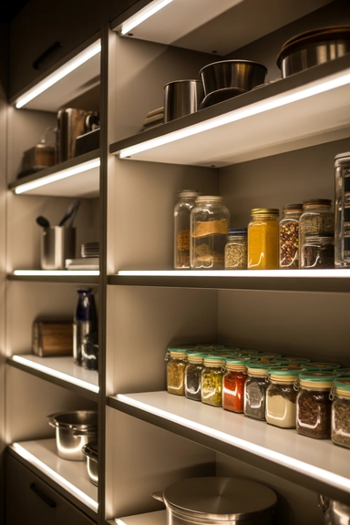 25 Kitchen Cabinet Storage Ideas That Maximize Every Shelf 19 Interior Cabinet Lighting for Full Visibility