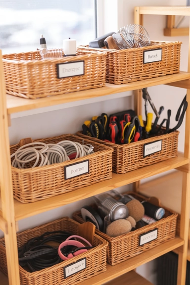 21 Cheap Basket Organizing Ideas That Tidy Your Home on a Budget 20 Baskets Used to Group Small Household Categories