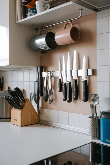 21 ADHD Home Organization Ideas That Actually Work 20 Use Magnetic Strips and Hooks for Tool and Kitchen Utensil Storage