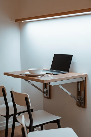 Wall-Mounted Foldable Dining or Study Tables