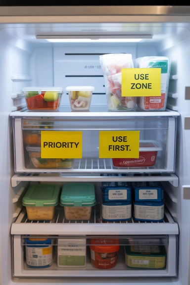 Top-Shelf Priority Zones for Soon-to-Use Foods