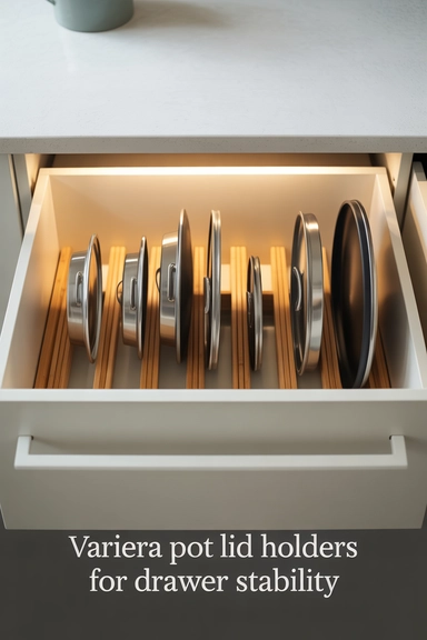 VARIERA Pot Lid Holders for Drawer Stability