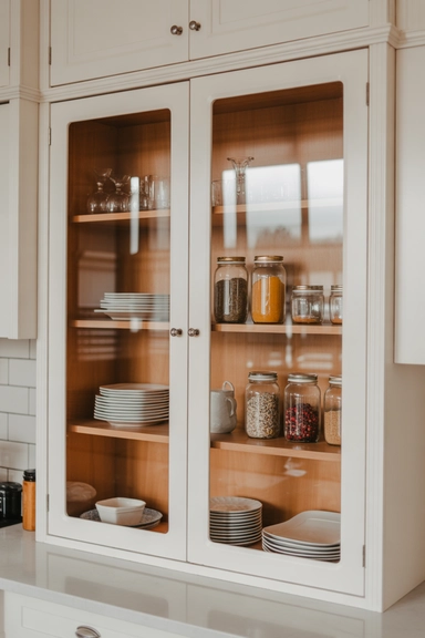 22 Kitchen Storage Ideas That Make Every Space Work Smarter 20 Glass-Front Cabinets for Controlled Visibility