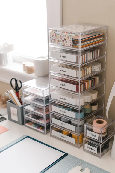 Stackable Drawer Towers for Sticker and Die Storage