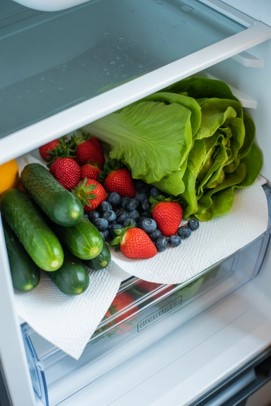 21 Ways to Store Fruits and Vegetables Without Waste 3 Line Produce Drawers with Paper Towels