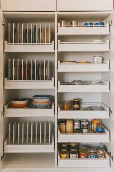 21 IKEA Kitchen Organizing Hacks That Reduce Daily Clutter 3 Using IKEA Shelf Inserts to Create Vertical Order