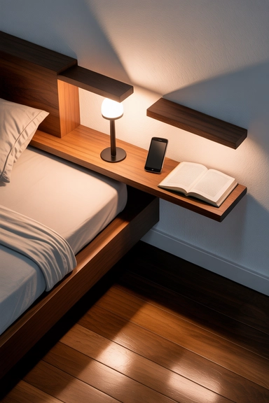 23 Small Bedroom Organizing Hacks That Maximize Every Inch 3 Wall-Mounted Night Shelves That Free Floor Space
