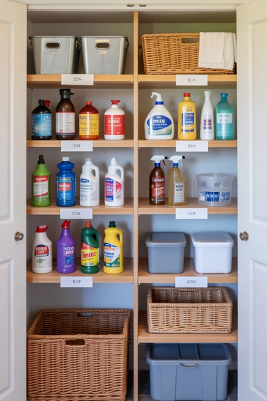 21 Utility Closet Organization Ideas That Eliminate Household Clutter 3 Zoning Supplies by Frequency of Use