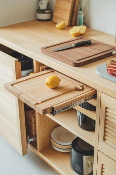  Add Pull-Out Cutting Boards for Multi-Functional Pantry Use
