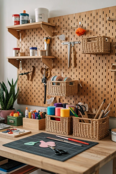 22 Smart Ways to Organize With Cheap Baskets That Instantly Reduce Clutter 21 CRAFT ROOM SUPPLY BASKETS