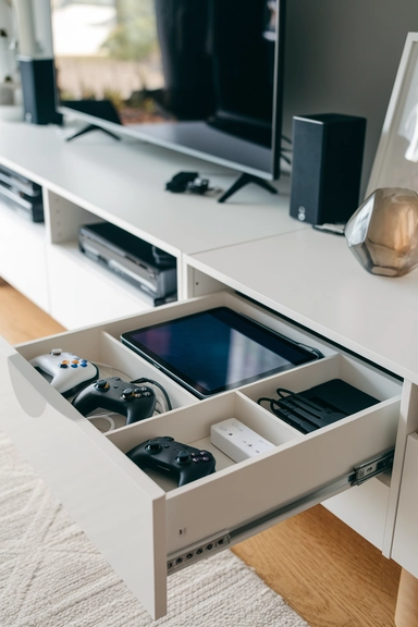 Create a Dedicated Charging Station Within Your TV Unit