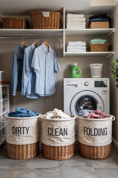 23 Practical Ideas to Organize Your Life for Cheap and Stay Clutter-Free 21 LAUNDRY FLOW SYSTEM