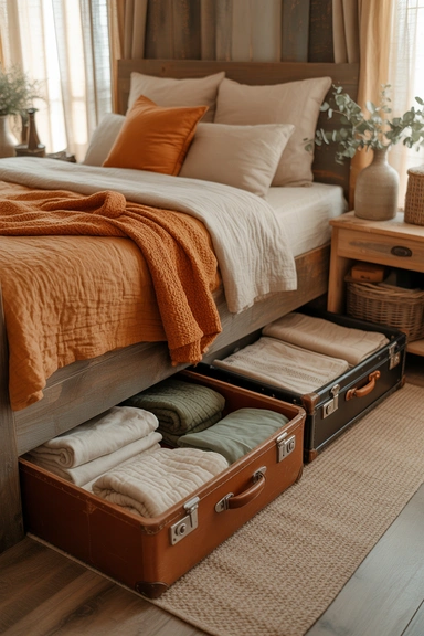 23 Outside-of-the-Box Organizing Hacks That Transform Your Home 21 Repurposed Vintage Suitcases for Stylish Under-Bed Storage