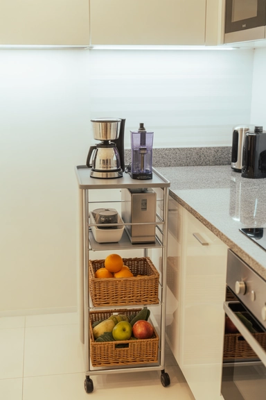 21 Smart Kitchen Counter Organization Ideas for Clear Surfaces 21 Rolling Counter Carts That Relocate Overflow