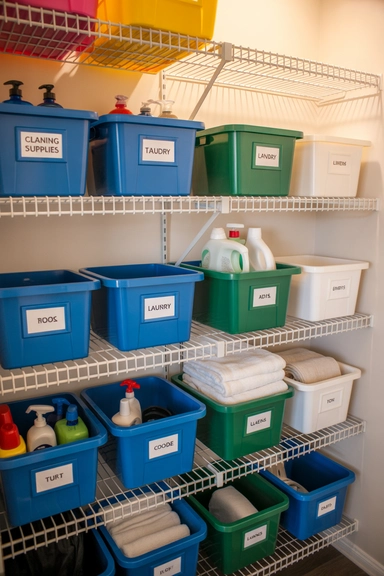 21 Utility Closet Organization Ideas That Eliminate Household Clutter 21 Color-Coding for Quick Category Recognition
