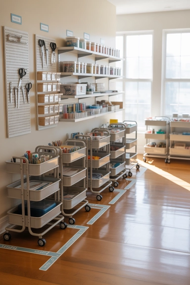 22 Smart Craft Room Layout Ideas That Make Small and Large Spaces Work Better 21 Craft Room Layout Ideas That Keep Floors Clear and Functional