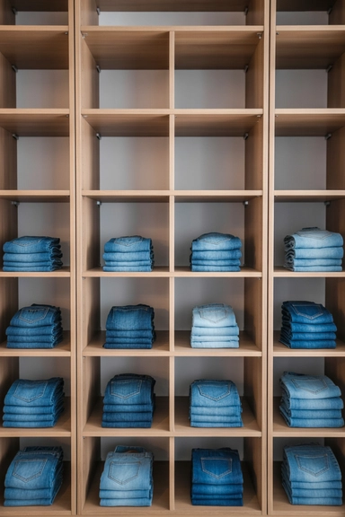 22 Jean Storage Ideas That Prevent Piles and Creases 21 Using Divided Sections Within Deep Shelves
