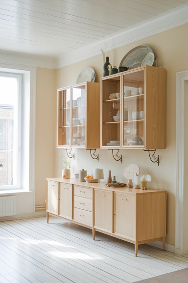 22 IKEA Dining Room Storage Ideas For Real Homes 22 Install IVAR Wall-Mounted Cabinets for Elevated Dining Storage