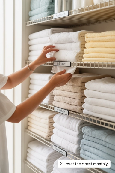 21 Smart Linen Closet Organizing Ideas for a Clutter-Free Home 22 Reset the Closet Monthly