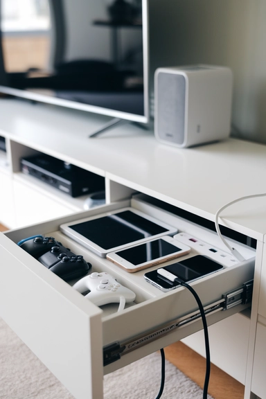  Use Adjustable Shelving to Maximize Media Cabinet Decluttering
