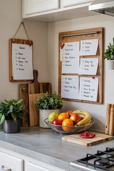23 Practical Ideas to Organize Your Life for Cheap and Stay Clutter-Free 22 WEEKLY MEAL PLANNING CORNER