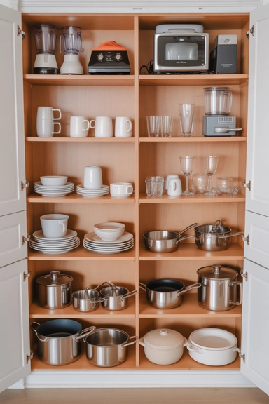 22 Kitchen Storage Ideas That Make Every Space Work Smarter 21 Appliance Lift Cabinets for Ergonomic Access
