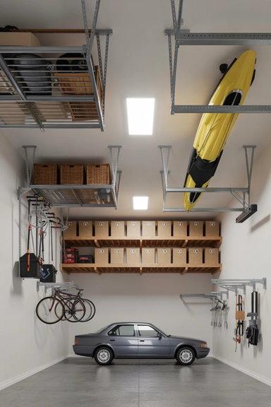 22 Genius Garage Ceiling Storage Ideas to Maximize Overhead Space 23 Full-Zone Ceiling Storage Planning