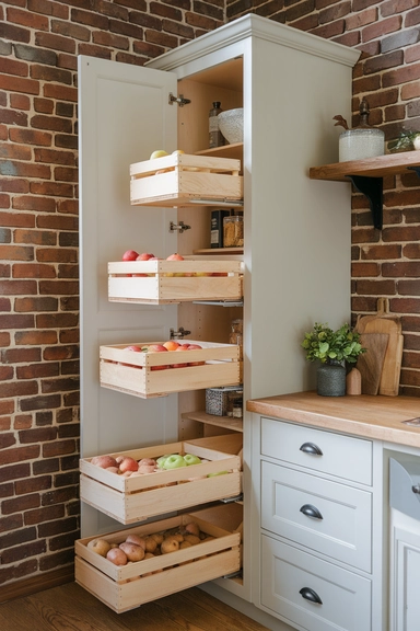 Mount Pull-Out Vegetable and Fruit Crates for Fresh Produce Storage