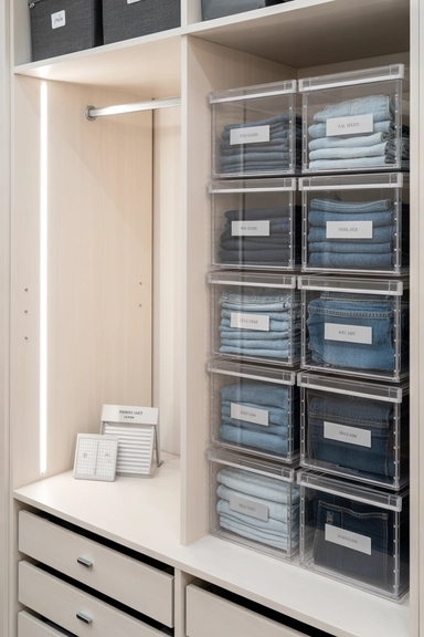 22 Jean Storage Ideas That Prevent Piles and Creases 23 Storage Systems That Support Easy Resetting