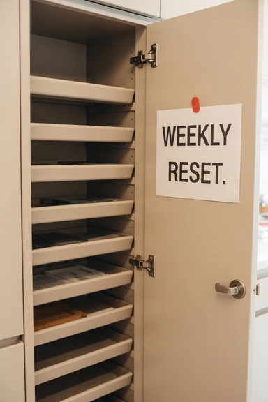 Weekly Cabinet Reset Habit That Locks Systems in Place