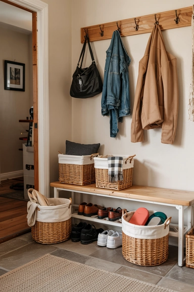 22 Smart Ways to Organize With Cheap Baskets That Instantly Reduce Clutter 4 ENTRYWAY DROP BASKETS
