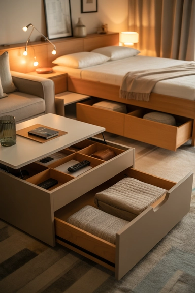 21 Smart Small Room Storage Ideas That Maximize Space 4 Multi-Functional Furniture for Double-Duty Storage