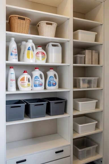 21 Utility Closet Organization Ideas That Eliminate Household Clutter 4 Adjustable Shelving That Adapts to Changing Supplies