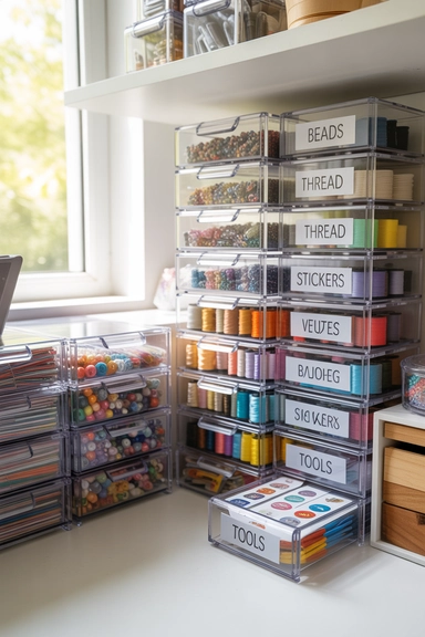 Clear Drawer Systems for Small Supply Categorization