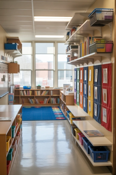 22 Smart Classroom Organization Hacks That Actually Work 4 Vertical Wall Storage That Frees Floor Space