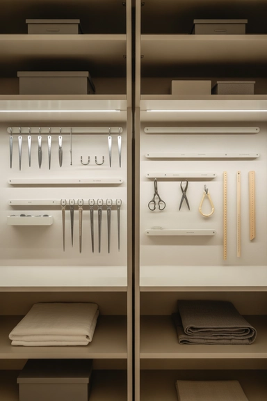 Wall-Mounted Storage Inside the Closet