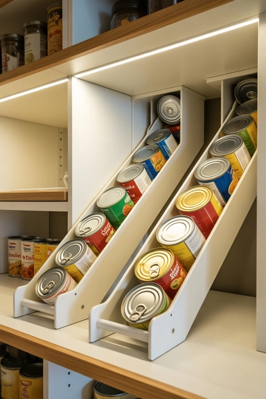 Gravity-Fed Can Dispensers for Automatic Rotation
