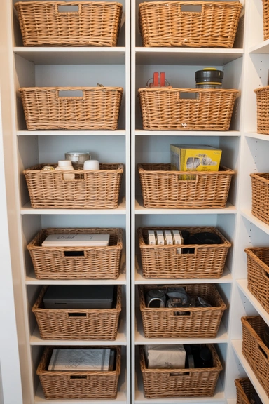 21 Cheap Basket Organizing Ideas That Tidy Your Home on a Budget 5 Shelf-Sized Baskets That Create Clean Lines