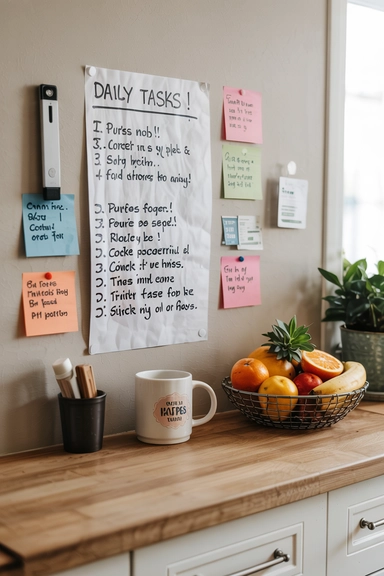 23 Practical Ideas to Organize Your Life for Cheap and Stay Clutter-Free 5 TASK LIST BOARD OR NOTE SYSTEM