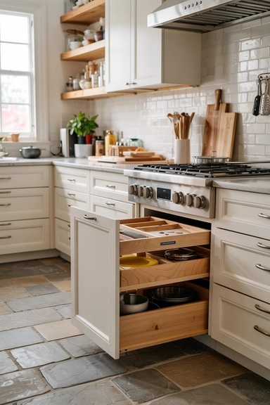 TOE-KICK DRAWERS UNDER KITCHEN CABINETS