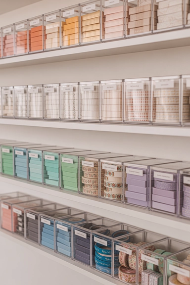 21 Washi Tape Organizing Ideas for a Tidy Craft Space 5 Categorized Storage That Reduces Visual Overload