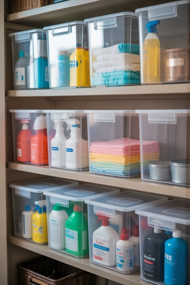 21 Utility Closet Organization Ideas That Eliminate Household Clutter 5 Clear Bins That Prevent Hidden Clutter