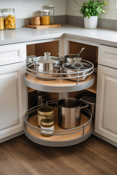 22 Kitchen Storage Ideas That Make Every Space Work Smarter 5 Corner Storage That Unlocks Hidden Capacity