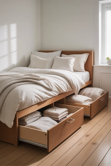 MALM Bed Frames with Integrated Drawer Storage