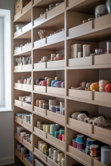 Open Shelving with Shallow Depth