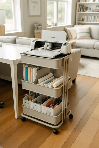 19 Cricut Organization Ideas That Keep Supplies Accessible 5 Rolling Carts for Flexible Cricut Storage