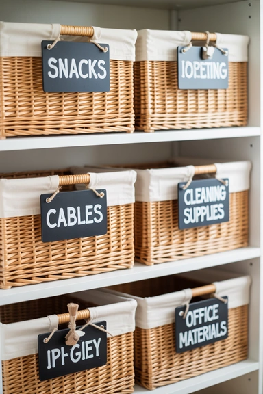 21 Cheap Basket Organizing Ideas That Tidy Your Home on a Budget 6 Labeled Baskets That Prevent Clutter From Returning