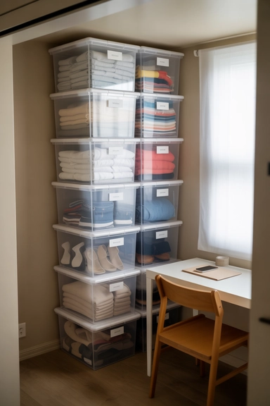 21 Smart Small Room Storage Ideas That Maximize Space 6 Stackable Storage Bins for Modular Organization