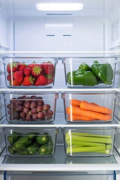 21 Ways to Store Fruits and Vegetables Without Waste 6 Use Clear Front-Facing Produce Containers