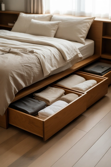 Platform Beds with Deep Drawer Bases